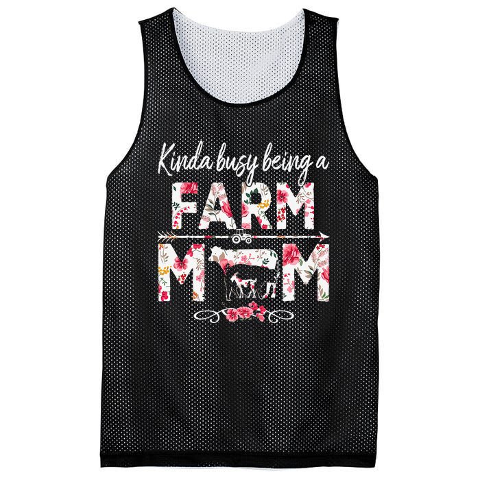 Kinda Busy Being A Farm Mom Funny Farm Mom Mother's Day Mesh Reversible Basketball Jersey Tank