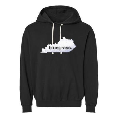 Kentucky Bluegrass Bluegrass Map Of Kentucky Garment-Dyed Fleece Hoodie