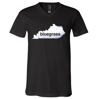 Kentucky Bluegrass Bluegrass Map Of Kentucky V-Neck T-Shirt