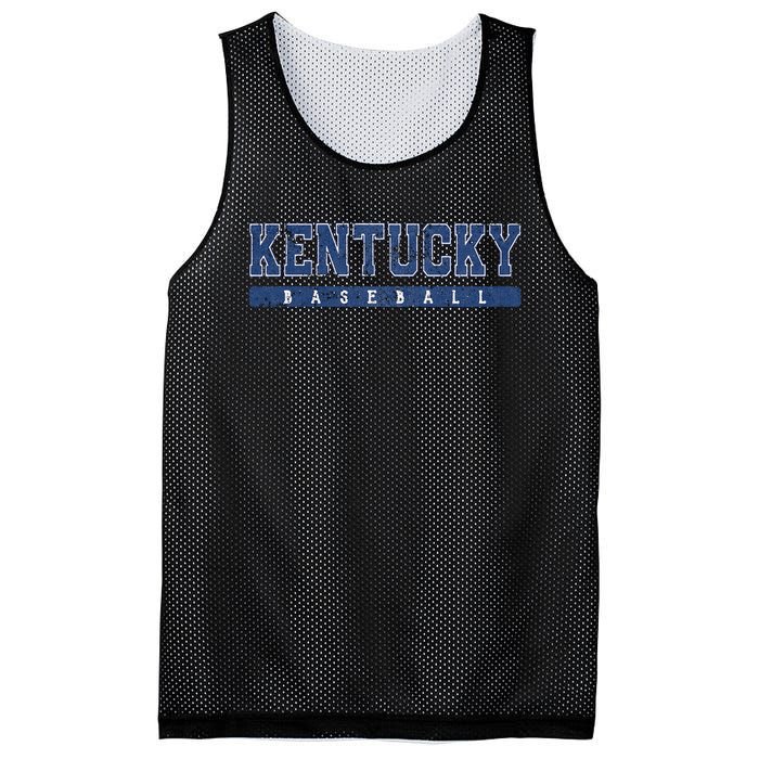 Kentucky Baseball Blue Vintage Text Mesh Reversible Basketball Jersey Tank