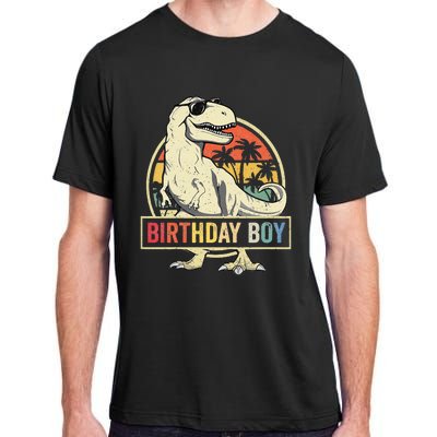 Kids Birthday Boy Dino T Rex Dinosaur Matching Family Adult ChromaSoft Performance T-Shirt