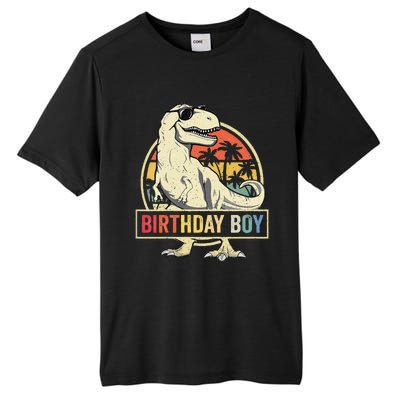 Kids Birthday Boy Dino T Rex Dinosaur Matching Family Tall Fusion ChromaSoft Performance T-Shirt