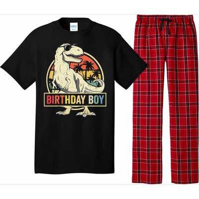 Kids Birthday Boy Dino T Rex Dinosaur Matching Family Pajama Set