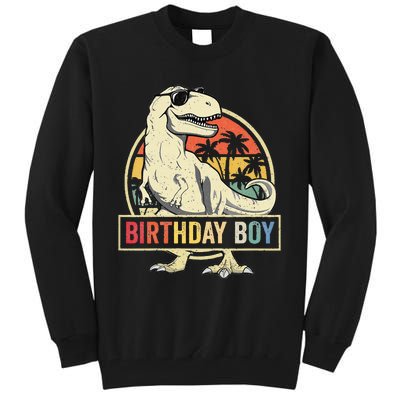 Kids Birthday Boy Dino T Rex Dinosaur Matching Family Tall Sweatshirt