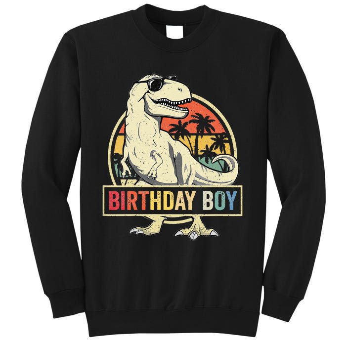 Kids Birthday Boy Dino T Rex Dinosaur Matching Family Tall Sweatshirt