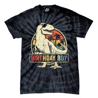 Kids Birthday Boy Dino T Rex Dinosaur Matching Family Tie-Dye T-Shirt