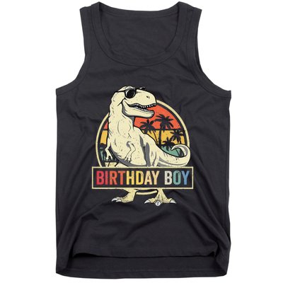 Kids Birthday Boy Dino T Rex Dinosaur Matching Family Tank Top