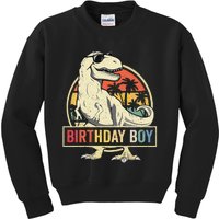 Kids Birthday Boy Dino T Rex Dinosaur Matching Family Kids Sweatshirt