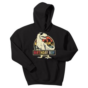 Kids Birthday Boy Dino T Rex Dinosaur Matching Family Kids Hoodie