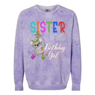 Koala Bear Birthday Sister Of The Birthday Koalas Bday Colorblast Crewneck Sweatshirt