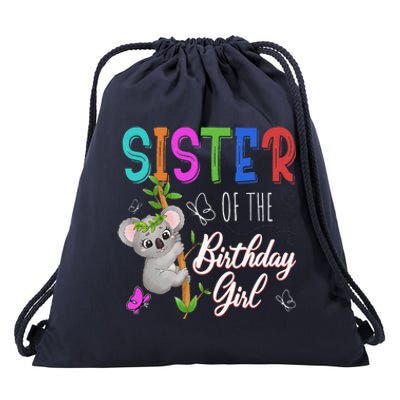 Koala Bear Birthday Sister Of The Birthday Koalas Bday Drawstring Bag