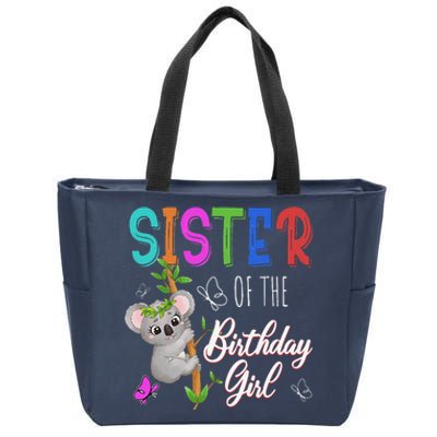 Koala Bear Birthday Sister Of The Birthday Koalas Bday Zip Tote Bag