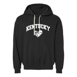 Kentucky Blue Basketball Heart Design Garment-Dyed Fleece Hoodie