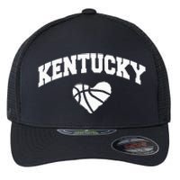 Kentucky Blue Basketball Heart Design Flexfit Unipanel Trucker Cap