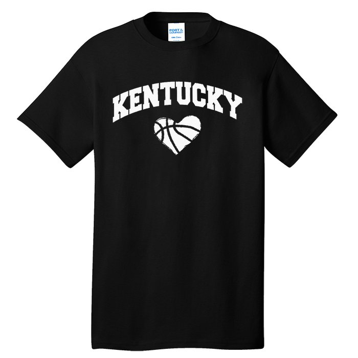 Kentucky Blue Basketball Heart Design Tall T-Shirt