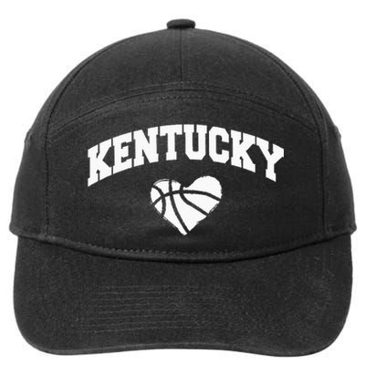 Kentucky Blue Basketball Heart Design 7-Panel Snapback Hat