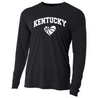 Kentucky Blue Basketball Heart Design Cooling Performance Long Sleeve Crew