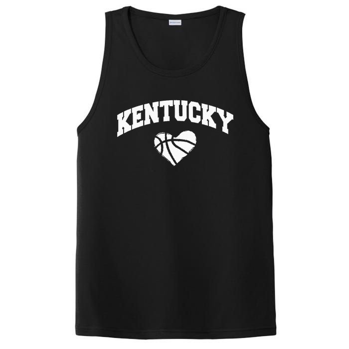 Kentucky Blue Basketball Heart Design PosiCharge Competitor Tank