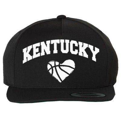 Kentucky Blue Basketball Heart Design Wool Snapback Cap