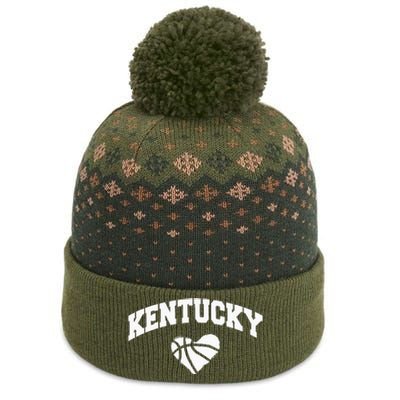 Kentucky Blue Basketball Heart Design The Baniff Cuffed Pom Beanie