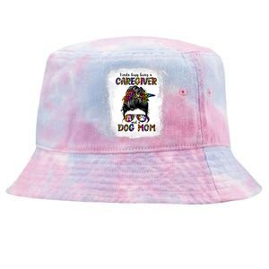 Kinda Busy Being A Caregiver And A Dog Mom Mother's Day Gift Tie-Dyed Bucket Hat