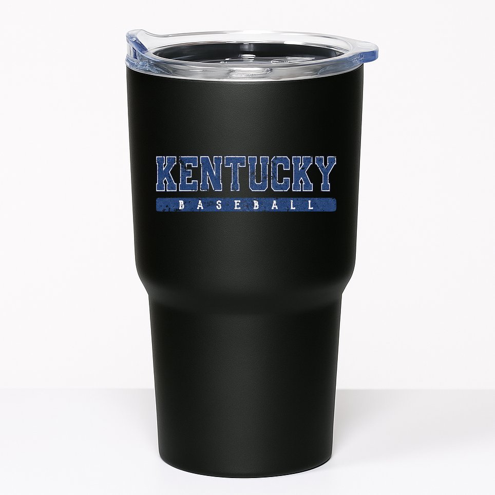 Kentucky Baseball Blue Vintage Text Tumbler