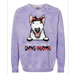 Kinda Busy Being A Dog Mom Floral Colorblast Crewneck Sweatshirt