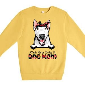 Kinda Busy Being A Dog Mom Floral Premium Crewneck Sweatshirt