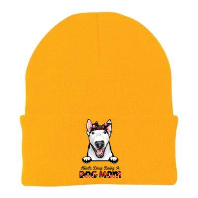 Kinda Busy Being A Dog Mom Floral Knit Cap Winter Beanie