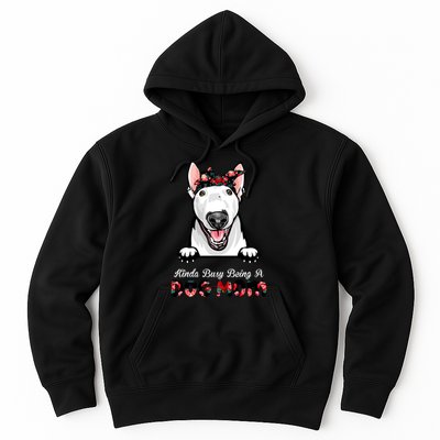 Kinda Busy Being A Dog Mom Floral Hoodie