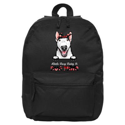 Kinda Busy Being A Dog Mom Floral 16 in Basic Backpack