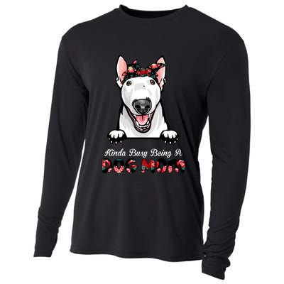 Kinda Busy Being A Dog Mom Floral Cooling Performance Long Sleeve Crew