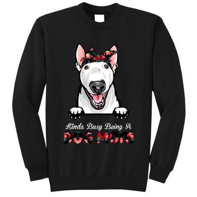 Kinda Busy Being A Dog Mom Floral Tall Sweatshirt