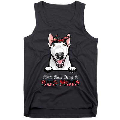 Kinda Busy Being A Dog Mom Floral Tank Top