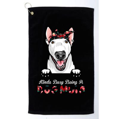 Kinda Busy Being A Dog Mom Floral Golf Towel