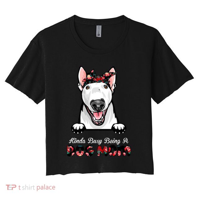 Kinda Busy Being A Dog Mom Floral Crop Top