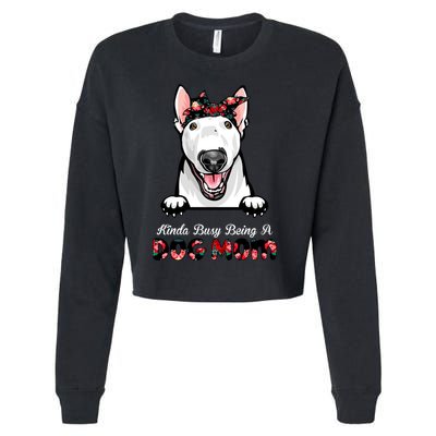 Kinda Busy Being A Dog Mom Floral Cropped Pullover Crew