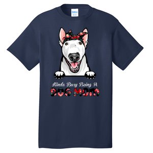 Kinda Busy Being A Dog Mom Floral Tall T-Shirt