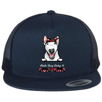 Kinda Busy Being A Dog Mom Floral Flat Bill Trucker Hat