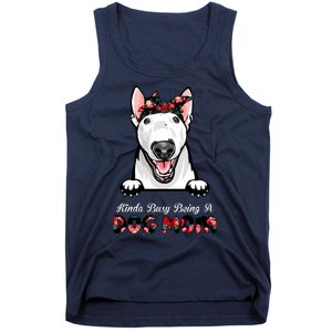 Kinda Busy Being A Dog Mom Floral Tank Top