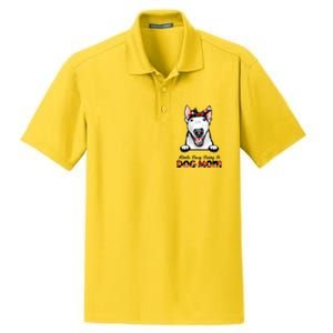 Kinda Busy Being A Dog Mom Floral Dry Zone Grid Polo