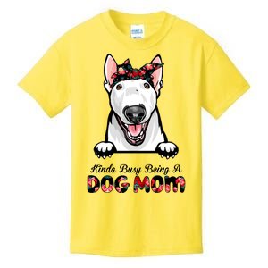 Kinda Busy Being A Dog Mom Floral Kids T-Shirt