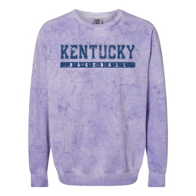 Kentucky Baseball Blue Vintage Text Colorblast Crewneck Sweatshirt