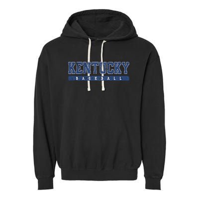 Kentucky Baseball Blue Vintage Text Garment-Dyed Fleece Hoodie