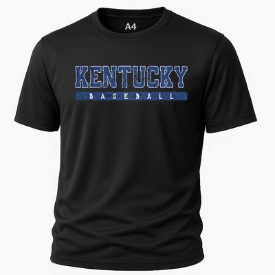 Kentucky Baseball Blue Vintage Text Cooling Performance Crew T-Shirt