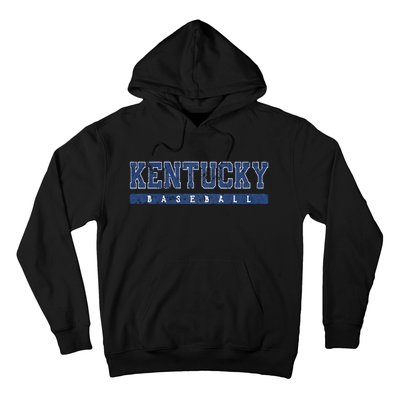 Kentucky Baseball Blue Vintage Text Hoodie