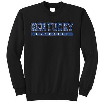 Kentucky Baseball Blue Vintage Text Sweatshirt