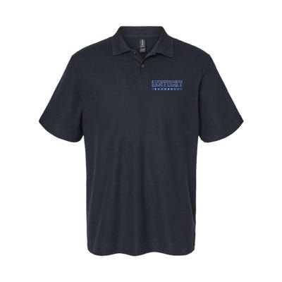 Kentucky Baseball Blue Vintage Text Softstyle Adult Sport Polo