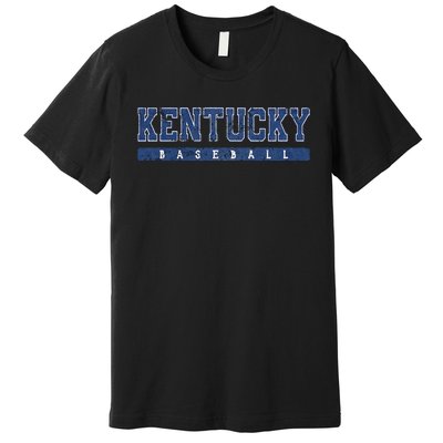 Kentucky Baseball Blue Vintage Text Premium T-Shirt