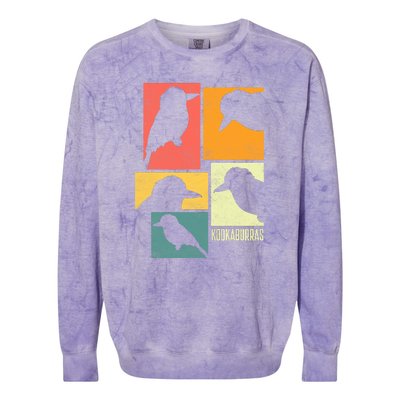 Kookaburra Birder Birdwatcher Ornithology Birds Silhouettes Colorblast Crewneck Sweatshirt